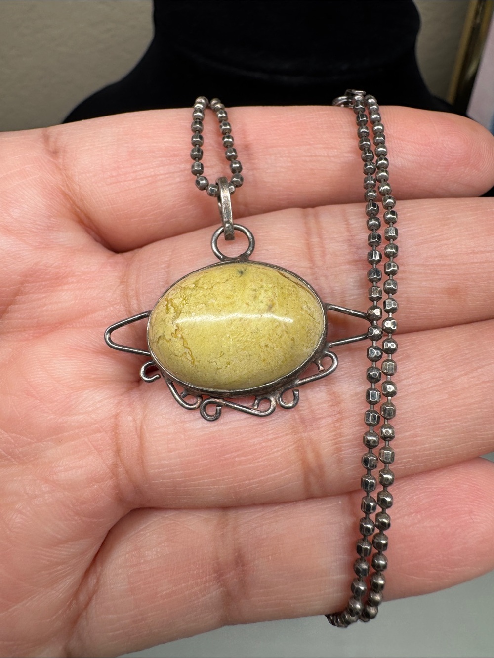 Serpentine gemstone 925 necklace